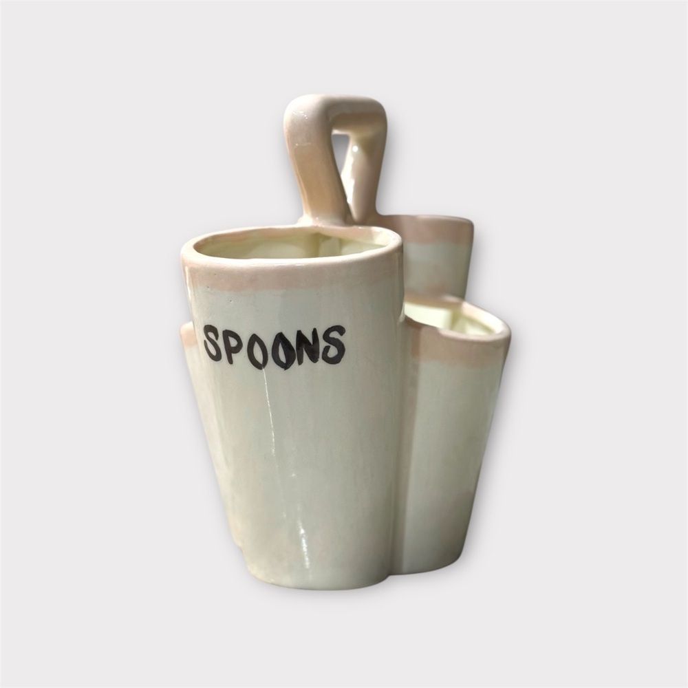 ceramic flatware or utensil caddy